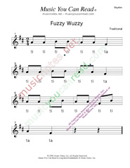 Click to Enlarge: "Fuzzy Wuzzy" Rhythm Format