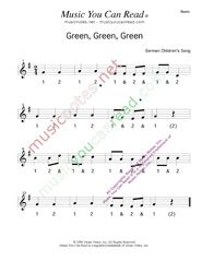 Click to enlarge: "Green, Green, Green" Beats Format