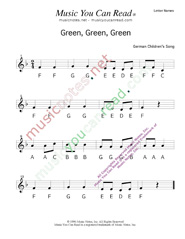 Click to Enlarge: "Green, Green, Green" Letter Names Format