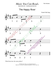 Click to Enlarge: "The Happy River" Pitch Number Format