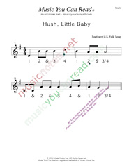 Click to enlarge: "Hush, Little Baby Beats Format