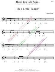 Click to enlarge: "I'm a Little Teapot" Beats Format