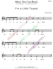 Click to "I'm a Little Teapot" Rhythm Format