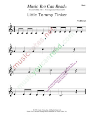 "Little Tommy Tinker" Music Format" Music Format