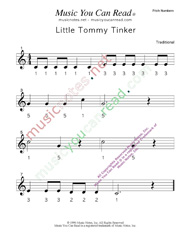 Click to Enlarge: "Little Tommy Tinker" Pitch Number Format