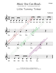Click to Enlarge: "Little Tommy Tinker" Solfeggio Format
