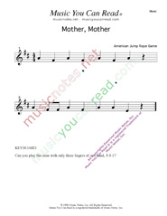 "Mother, Mother" Music Format
