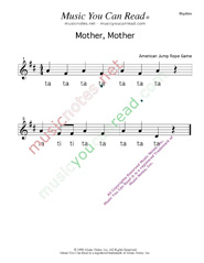 Click to Enlarge: "Mother, Mother" Rhythm Format