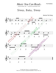 Click to Enlarge: "Sleep, Baby, Sleep" Pitch Number Format