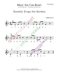 Click to Enlarge: "Sweetly Sings the Donkey" Pitch Number Format