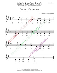 Click to Enlarge: "Sweet Potatoes" Letter Names Format