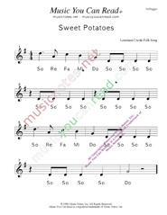 Click to Enlarge: "Sweet Potatoes" Solfeggio Format