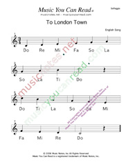 Click to Enlarge: "To London Town" Solfeggio Format