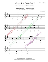 Click to Enlarge: "America, America" Pitch Number Format
