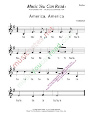 Click to Enlarge: "America, America" Rhythm Format