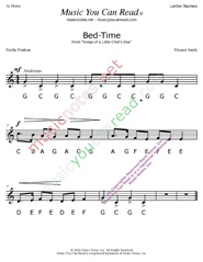 Click to Enlarge: "Bed Time" Letter Names Format