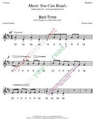 Click to Enlarge: "Bed Time" Rhythm Format