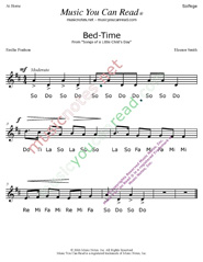 Click to Enlarge: "Bed Time" Solfeggio Format