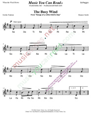 Click to Enlarge: "The Busy Wind" Solfeggio Format