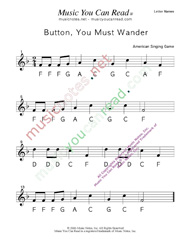 Click to Enlarge: "Button You Must Wander" Letter Names Format
