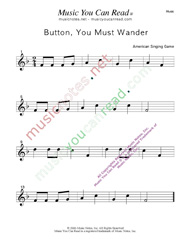 "Button You Must Wander" Music Format