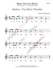 Click to Enlarge: "Button You Must Wander" Rhythm Format