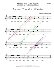 Click to Enlarge: "Button You Must Wander" Solfeggio Format