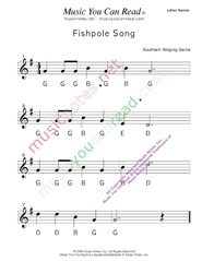 Click to Enlarge: "Fishpole Song" Letter Names Format