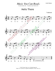Click to Enlarge: "Hello, There" Letter Names Format