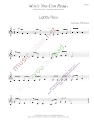 "Lightly Row" Music Format