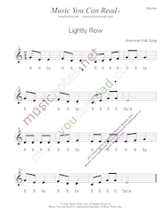 Click to Enlarge: "Lightly Row" Rhythm Format