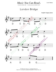 Click to Enlarge: "London Bridge" Letter Names Format
