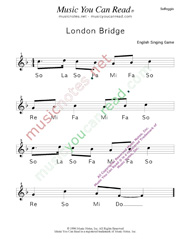 Click to Enlarge: "London Bridge" Solfeggio Format