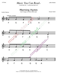Click to Enlarge: "Morning Hymn" Letter Names Format