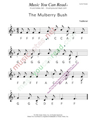 "The Mulberry Bush" Letter Names Format