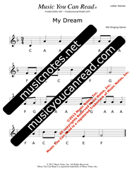 Click to Enlarge: "My Dream" Letter Names Format
