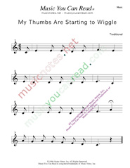 "My Thumbs Are Starting to Wiggle" Music Format