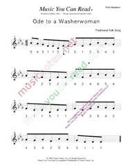 Click to Enlarge: "Ode to a Washerwoman" Pitch Number Format