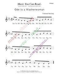 Click to Enlarge: "Ode to a Washerwoman" Solfeggio Format