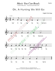 Click to Enlarge: "Oh, A-Hunting We Will Go" Rhythm Format