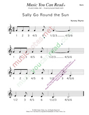 Click to enlarge: "Sally Go Round the Sun" Beats Format