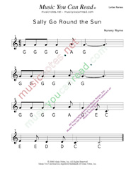Click to Enlarge: "Sally Go Round the Sun" Letter Names Format
