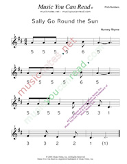 Click to Enlarge: "Sally Go Round the Sun" Pitch Number Format