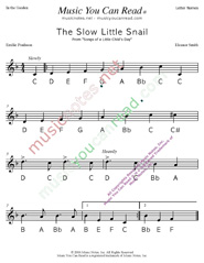 Click to Enlarge: "The Slow Little Snail" Letter Names Format