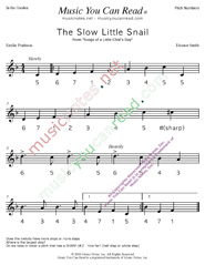 Click to Enlarge: "The Slow Little Snail" Pitch Number Format