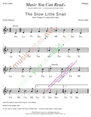 Click to Enlarge: "The Slow Little Snail" Solfeggio Format