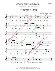 Click to Enlarge: "Telephone Song," Rhythm Format