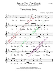 Click to Enlarge: "Telephone Song," Solfeggio Format