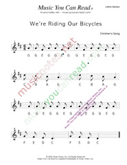 Click to Enlarge: "We're Riding Our Bicycles" Letter Names Format