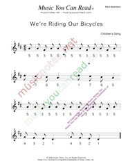 Click to Enlarge: "We're Riding Our Bicycles" Pitch Number Format